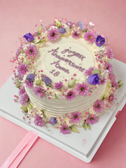 Vintage Cake Fleurs fraîches